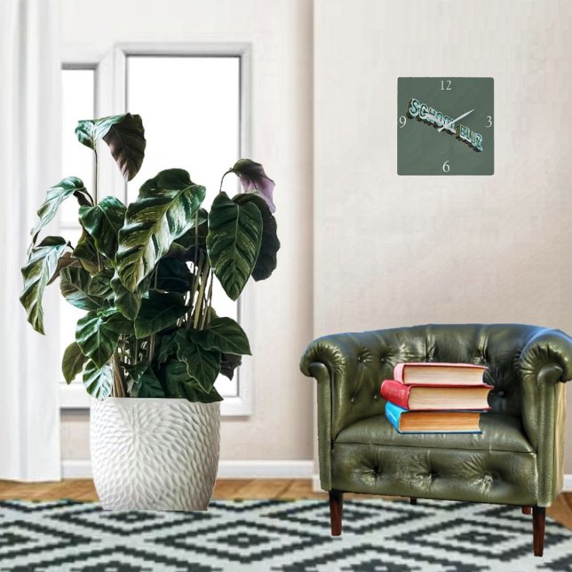School Bluz-3D Quadratische Wanduhr (This School Bluz-3D Square Wall Clock, makes a handsome addition to your home!)