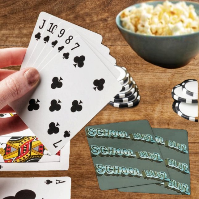 School Bluz-3D Spielkarten (These poker playing cards, are just the thing, to enjoy, during a break from school!)