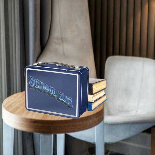 School Bluz-3DII Metal Lunchbox (This classic style, in a lunch box, displays your personal touch!)