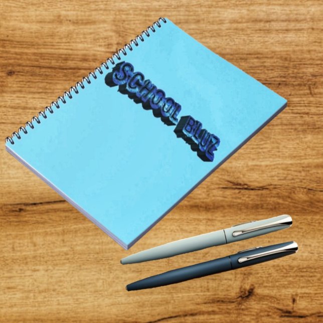 School Bluz-3DII Notizblock (This customized notebook, is a cool change, from the regular-looking, spiral notebooks!)