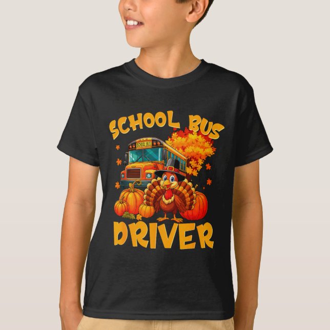 School Bus Driver Turkey Thanksgiving Gift  T-Shirt (Vorderseite)
