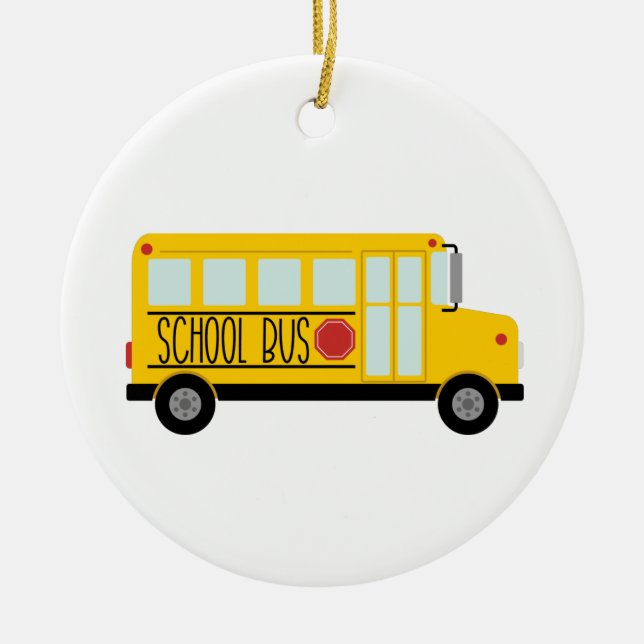 School Bus Keramik Ornament (Vorne)