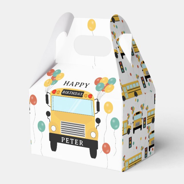 School Bus Kids Birthday Party Geschenkschachtel (Vorderseite)