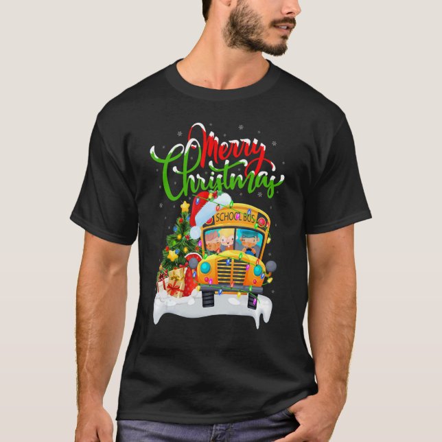 School Bus   Xmas Decorations Santa School Bus Chr T-Shirt (Vorderseite)