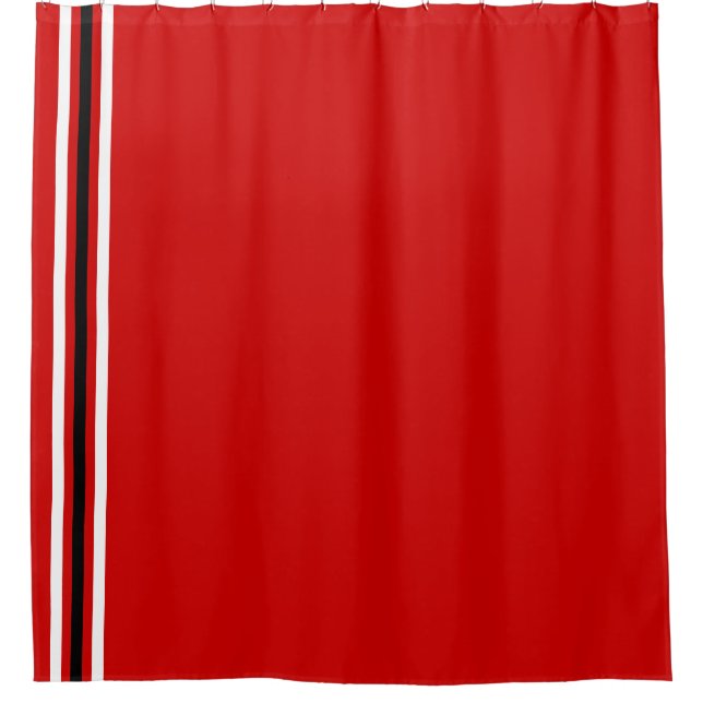 School Colors Red White Black Duschvorhang (Vorderseite)
