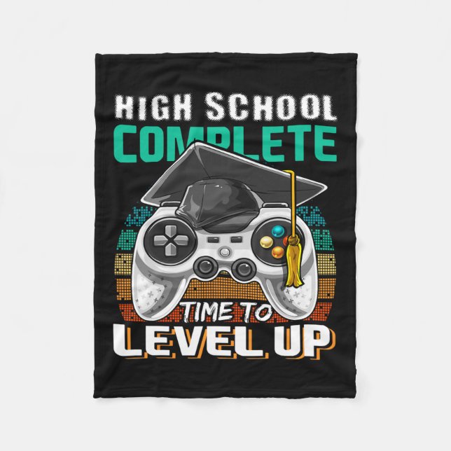 School Complete Video Game Senior Abschluss Gift Fleecedecke (Vorderseite)