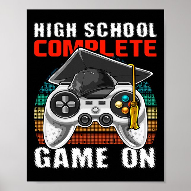 School Complete Video Game Senior Abschluss Gift Poster (Vorne)