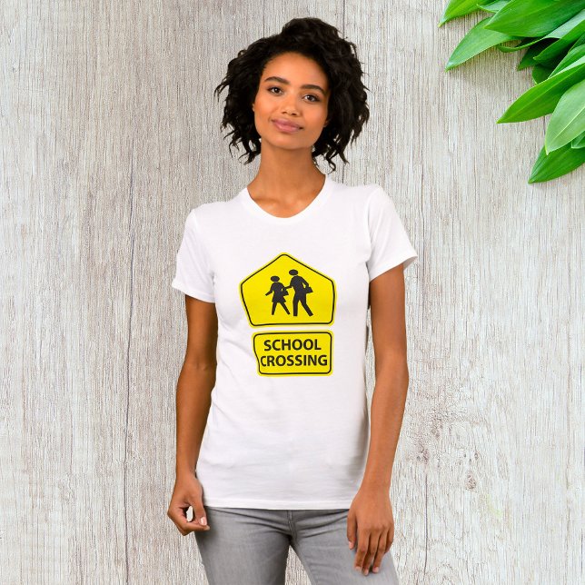 School Crossing Sign Womens T-Shirt (Créateur téléchargé)