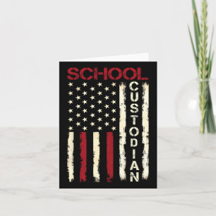 School Custodian US American Flag Apprecision Bac Karte