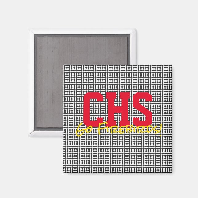 School INITIALS Sportteam NAME Fan Fun Magnet (Vorderseite/Rückseite)