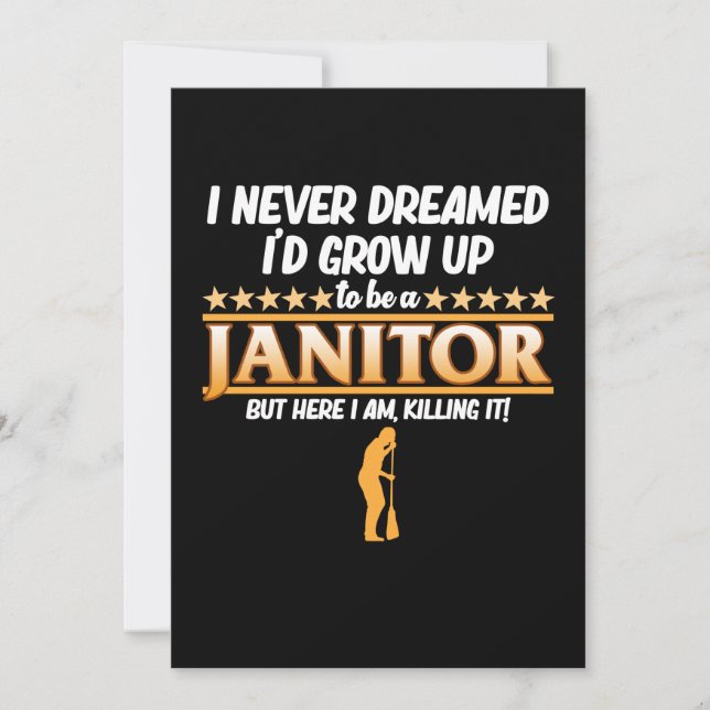 School Janitor Custodian Caretaker Bewertung Dankeskarte (Vorderseite)