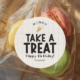 School Kids Birthday Treat Party Popper Kraft Runder Aufkleber