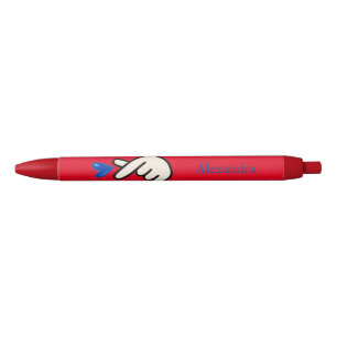 School Korean Kpop Red Blue Hand Heart Kugelschreiber