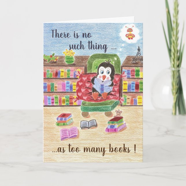 School librarian cute retirement greeting card dankeskarte (Vorderseite)