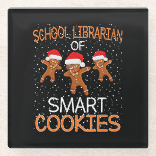 School Librarian Mart Cookies Weihnachtsgeschenk Glasuntersetzer