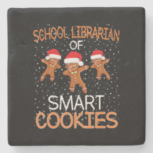 School Librarian Mart Cookies Weihnachtsgeschenk Steinuntersetzer