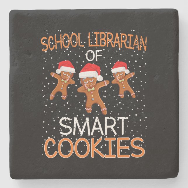 School Librarian Mart Cookies Weihnachtsgeschenk Steinuntersetzer (Vorderseite)