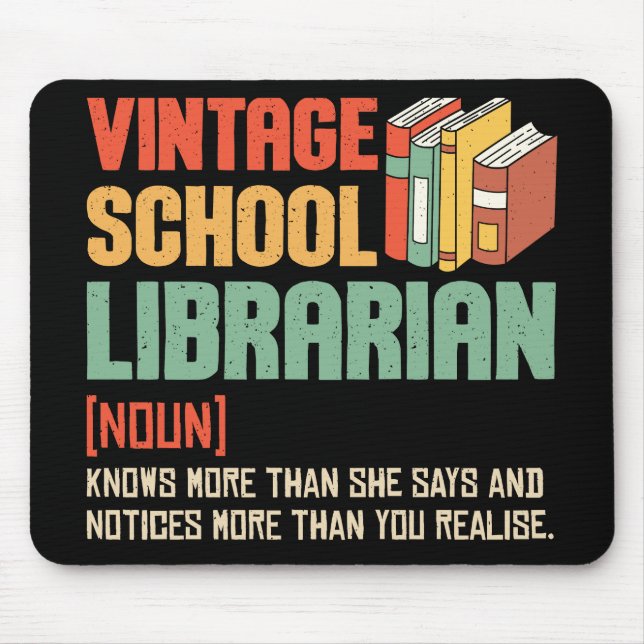 School Librarian Pronunciation Funny Mousepad (Vorne)