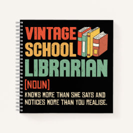 School Librarian Pronunciation Funny Notizbuch