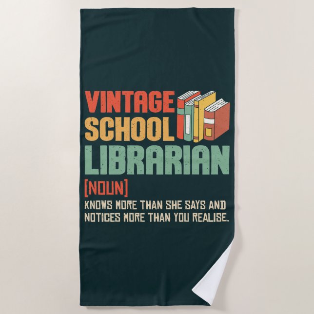 School Librarian Pronunciation Funny Strandtuch (Vorderseite)