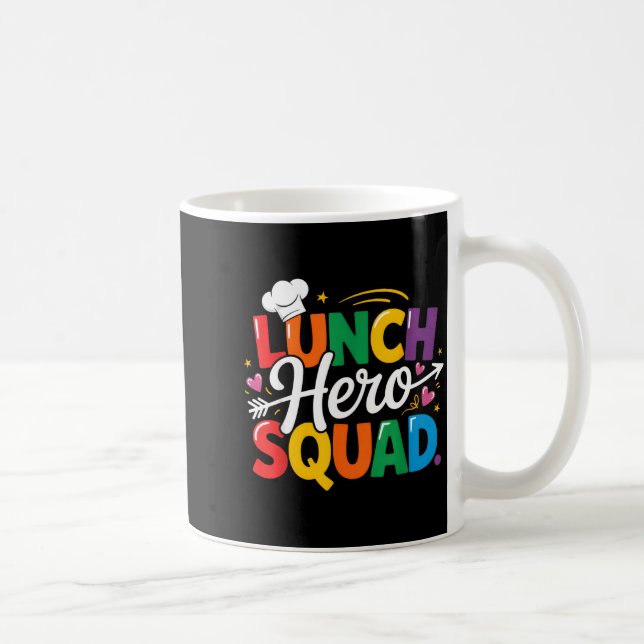 School Lunch Hero Squad Cafeteria Workers Crew Lad Kaffeetasse (Rechts)