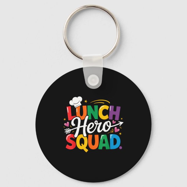 School Lunch Hero Squad Cafeteria Workers Crew Lad Schlüsselanhänger (Vorderseite)