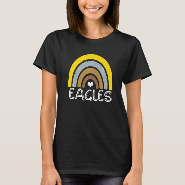 School Mascot Boho Rainbow Eagles  T-Shirt (Vorderseite)