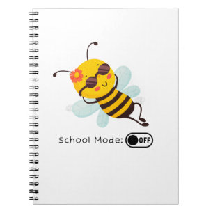 "School Mode: OFF - Chillin' Bee" Notizblock