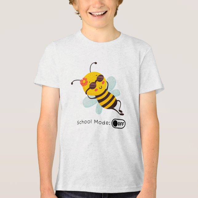 "School Mode: OFF - Chillin' Bee" Tri-Blend Shirt (Vorderseite)