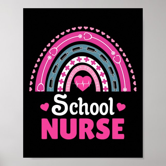 School Nurse Boho Rainbow Poster (Vorne)