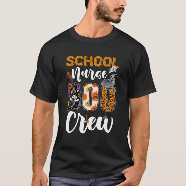 School Nurse Boo Crew Funny RN Halloween Matching T-Shirt (Vorderseite)