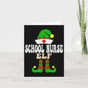 School Nurse Elf Xmas Matching Family Group Christ Karte