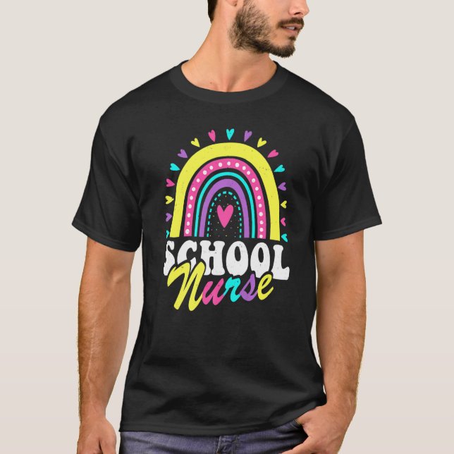 School Nurse Rainbow Back To School Women Cute Nur T-Shirt (Vorderseite)