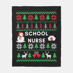 School Nurse Ugly Christmas Fleecedecke