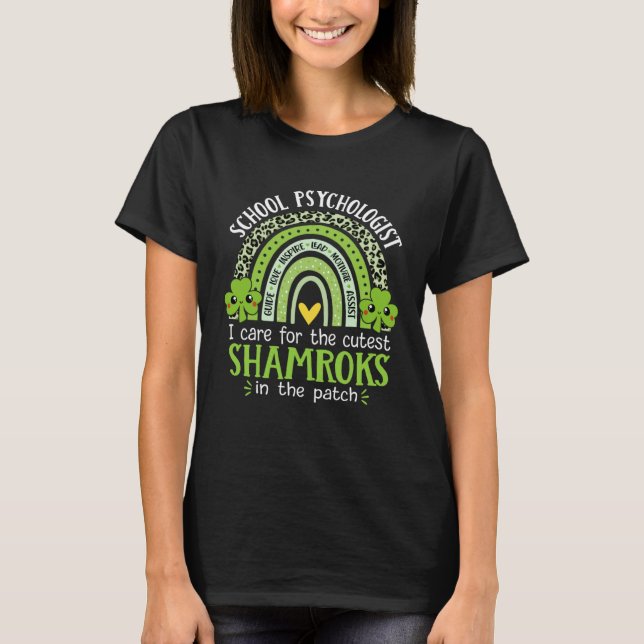 School Psychologist Cutest Shamrocks St Patricks D T-Shirt (Vorderseite)