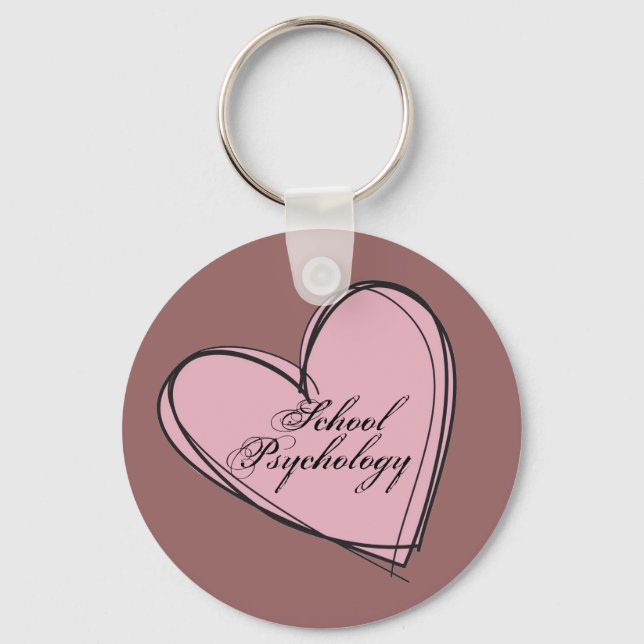 School Psychology Heart Key Chain Schlüsselanhänger (Vorderseite)