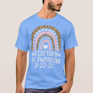 School Secretary On Twosday 2_22_2022 Funny Februa T-Shirt