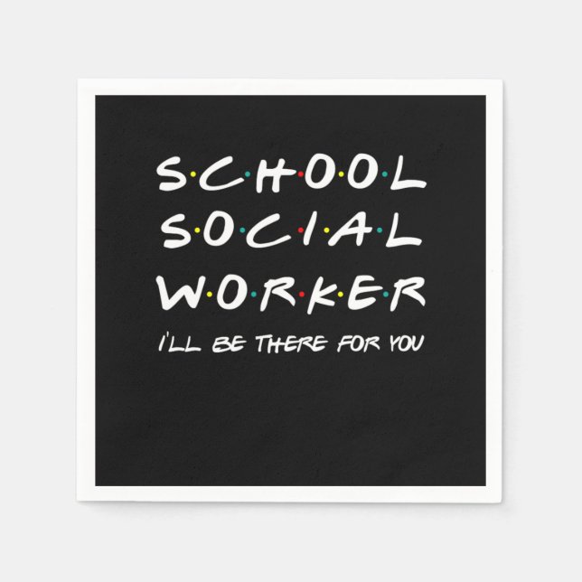 School Social Worker Student Social Work Gift Serviette (Vorderseite)