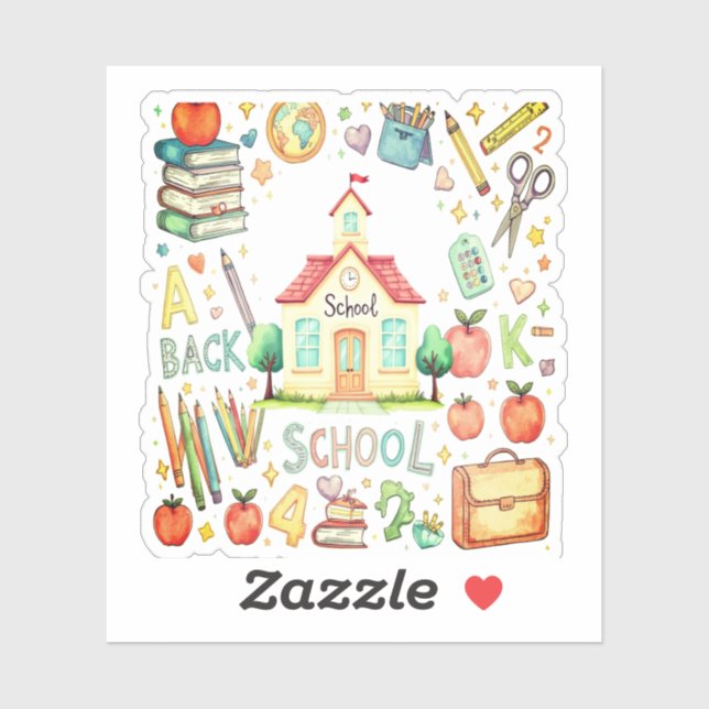 School Stickers for Kids | Classroom Icons, Books  (Feuille)