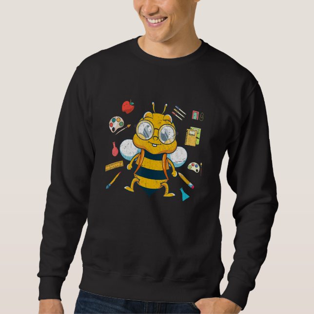 School Student Animal Insect Bee  Kids Cute Bee Sweatshirt (Vorderseite)