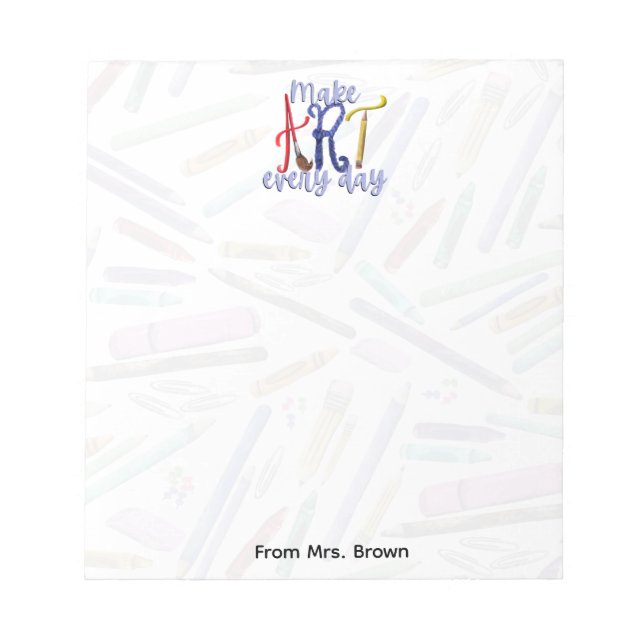 School supplies Art teacher notepad Notizblock (Vorderseite)