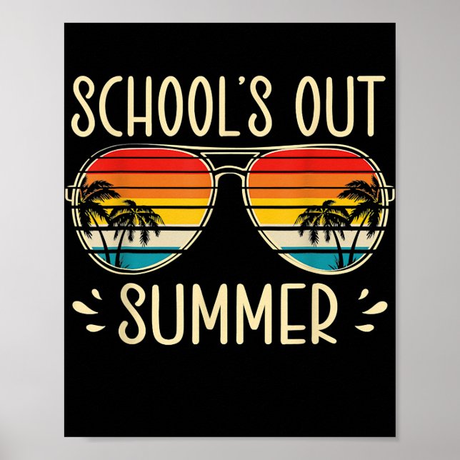 Schools Out For Summer Retro Last Day Of School Poster (Vorne)