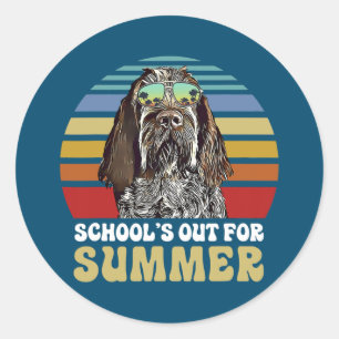 Schools Out for Summer Spinoni Italiani Dog Runder Aufkleber