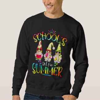 School's Out For Summer With My Gnomies Tie Dye Sc Sweatshirt
