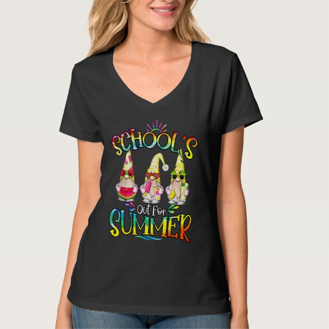 School's Out For Summer With My Gnomies Tie Dye Sc T-Shirt (Vorderseite)