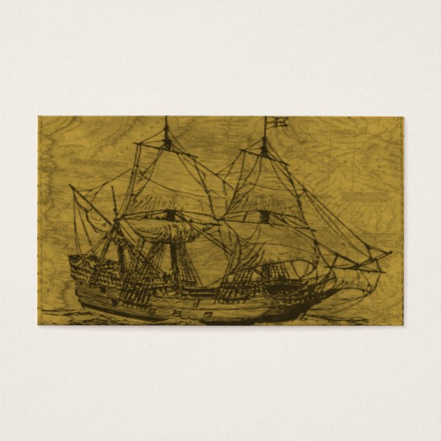 Schooner And Vintage Map (Vorderseite)