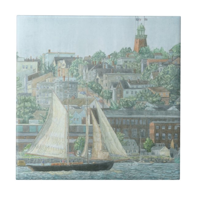 Schooner in der Casco Bay Fliese (Vorderseite)