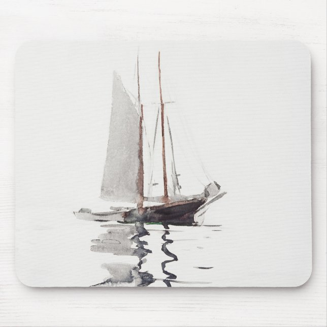 Schöoner mit zwei Masten mit Dory von Winslow Home Mousepad (Vorne)