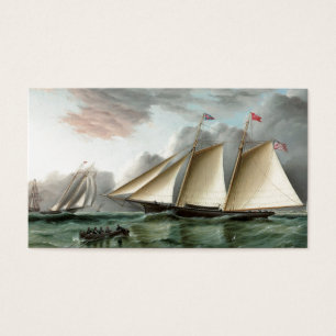 Schooner-Mohikaner weg vom Sandy-Haken-Leuchtturm