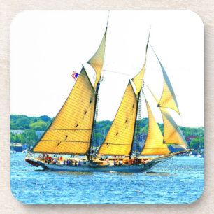 Schooner segelt nautischen Untersetzer